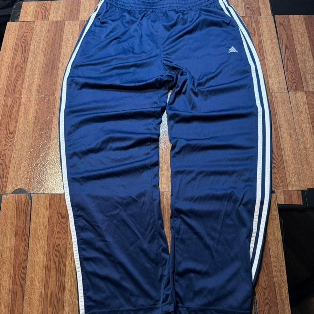 Adidas Blue Striped Retro Tech Sportswear Track Sweatpants Large